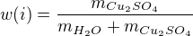 $w(i)=\frac{m_{Cu_2SO_4}}{m_{H_2O}+m_{Cu_2SO_4}}$