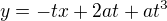 $y=-tx+2at+at^3$