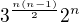 $3^{\frac{n(n-1)}2}2^n$