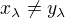 $x_\lambda \ne y_\lambda$