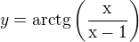 $y=\rm{arctg}\(\frac{x}{x-1}\)$