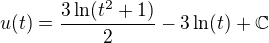 kopírovat do textarea $u(t)=\frac{3\ln(t^2+1)}{2}-3\ln(t)+\mathbb{C}$