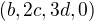 $(b, 2c, 3d, 0)$