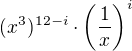 $(x^3)^{12-i} \cdot \(\frac{1}{x}\)^i$
