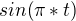 $sin(\pi*t)$