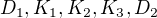 $D_1, K_1, K_2, K_3, D_2$