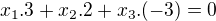 kopírovat do textarea $x_1.3+x_2.2+x_3.(-3)=0$