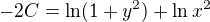$-2C=\ln(1+y^2)+\ln x^2$