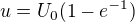 $u=U_0(1-e^{-1})$