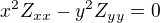 $x^{2}Z_{xx}-y^{2}Z_{yy} = 0$
