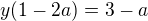 kopírovat do textarea $y(1-2a)=3-a$