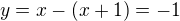 kopírovat do textarea $y=x-(x+1)=-1$