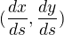 $(\frac{dx}{ds},\frac{dy}{ds})$