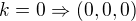 $k=0 \Rightarrow (0,0,0)$