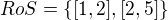 $RoS=\{[1,2],[2,5]\}$