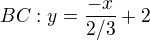 $BC: y=\frac{-x}{2/3}+2$