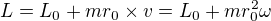 $L=L_{0}+mr_{0}�v=L_{0}+mr_{0}^{2}\omega $