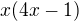 $x(4x-1)$