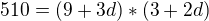 kopírovat do textarea $510 = (9 + 3d )*( 3 + 2d)$