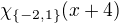 $\chi_{\{-2,1\}}(x+4)$