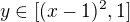 $y \in [(x-1)^2,1]$