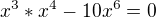kopírovat do textarea $x^{3}*x^{4}-10x^{6}=0$