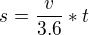 kopírovat do textarea $s=\frac{v}{3.6}*t$