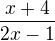 kopírovat do textarea ${\frac{x+4}{2x-1}}$