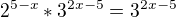 $2^{5-x}*3^{2x-5}=3^{2x-5}$