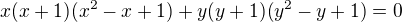 $x(x+1)(x^2-x+1)+y(y+1)(y^2-y+1)=0$