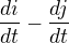 $\frac{d i}{d t} - \frac{d j}{d t}$
