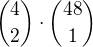 ${4 \choose 2}\cdot {48 \choose 1}$