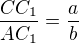 $\frac{CC_1}{AC_1}=\frac{a}{b}$