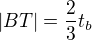 $|BT|=\frac{2}{3}t_b$