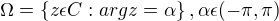 $\Omega=\{z\epsilon C: arg z=\alpha\}, \alpha \epsilon (-\pi , \pi)$