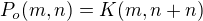 $P_o(m,n)=K(m,n+n)$
