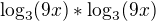 kopírovat do textarea $\log_{3}(9x)*\log_{3}(9x)$