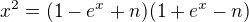 kopírovat do textarea $x^2=(1-e^x+n)(1+e^x-n)$
