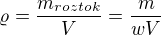 kopírovat do textarea $\varrho =\frac{m_{roztok}}{V}=\frac{m}{wV}$
