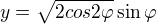 $y=\sqrt{2cos2\varphi}\sin\varphi$