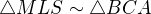 $\triangle MLS \sim \triangle BCA $