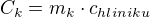 $C_k=m_k\cdot c_{hliniku}$