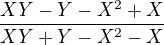 $\frac{XY-Y-X^{2}+X}{XY+Y-X^{2}-X}$