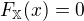 $F_{\mathbb{X}}(x)=0$