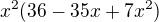 $x^{2}(36-35x+7x^{2})$