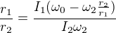 kopírovat do textarea $\frac{r_1}{r_2}=\frac{I_1(\omega _0-\omega_2\frac{r_2}{r_1})}{I_2\omega_2}$