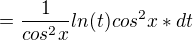 kopírovat do textarea $ = \frac{1}{cos^2x}ln(t)cos^2x *dt$