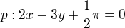 kopírovat do textarea $p: 2x-3y+\frac{1}{2}\pi=0$