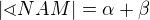 $|\sphericalangle NAM|= \alpha + \beta$