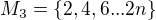 $M_3=\{2,4,6...2n\}$